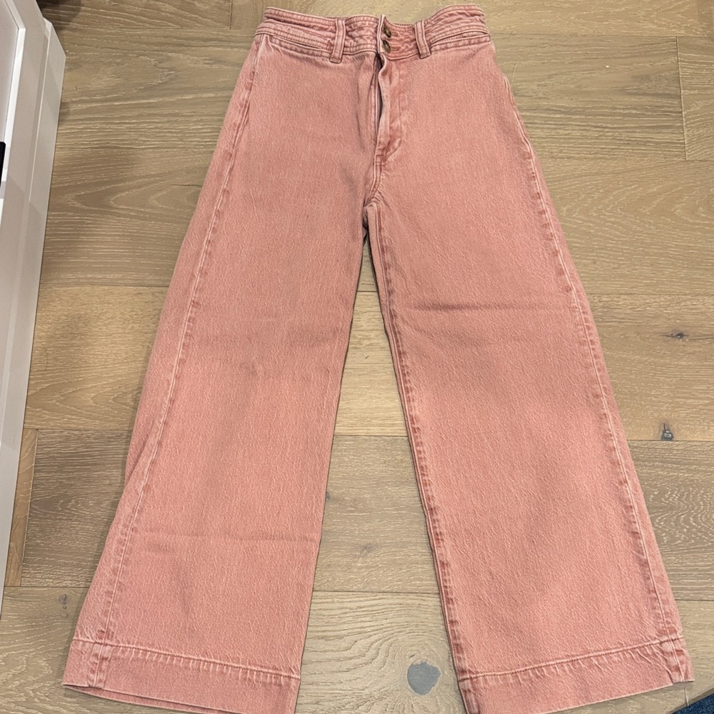 Faherty Wide Leg Women's Jeans in Dusty Rose